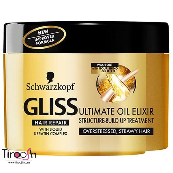 ماسک مو ترمیم کننده گلیس مدل ultimate oil elixir