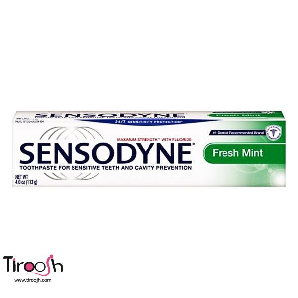 خمیر دندان سنسوداین حاوی عصاره ی نعناع FRESH MINT