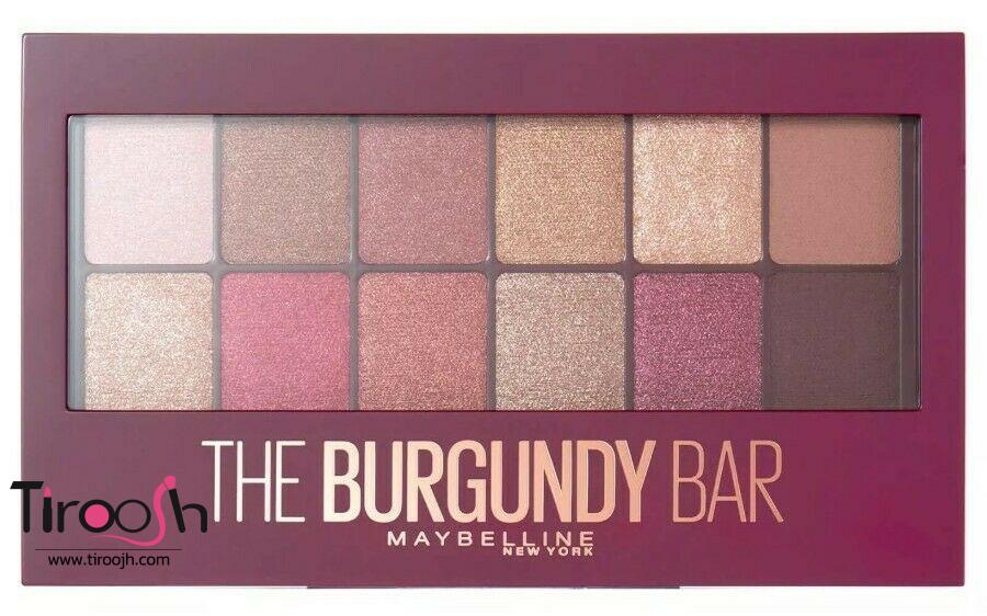 سایه چشم ۱۲ رنگ میبلین مدل burgundy bar.