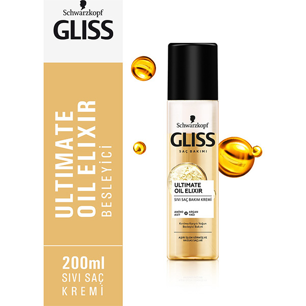 اسپری دوفاز موی آسیب دیده و حساس گلیس مدل Oil elixir