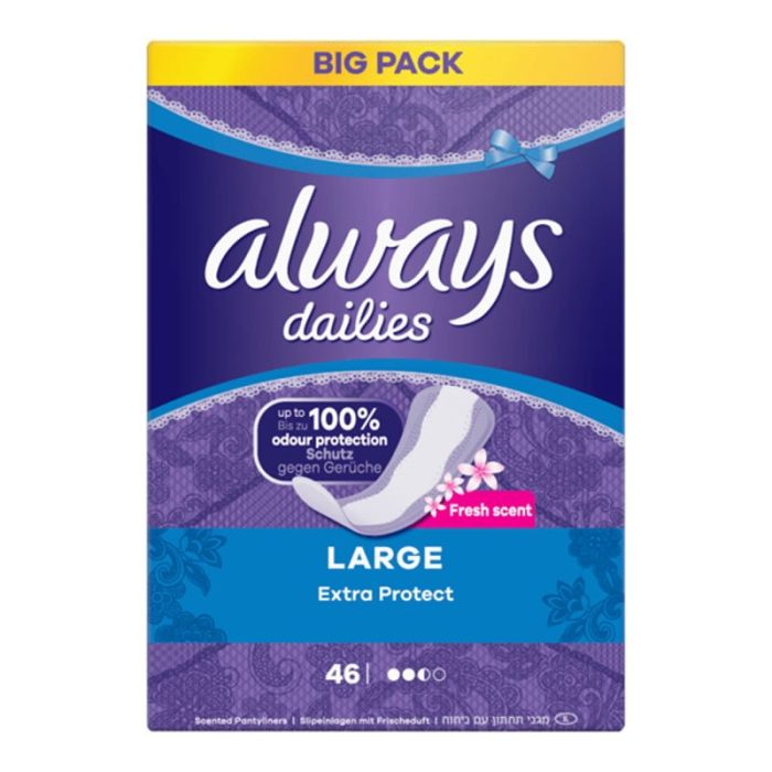 نوار بهداشتی آلویز لارج 46 عددی مدل extra protect