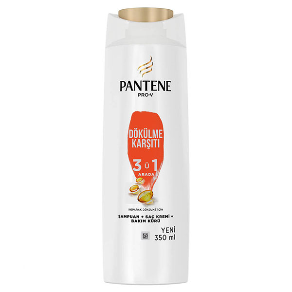 شامپو ضد ریزش 3 در 1 پنتن Pantene Dokolme Karsiti 3 In 1 +Sac Kremi Shampoo 350Ml