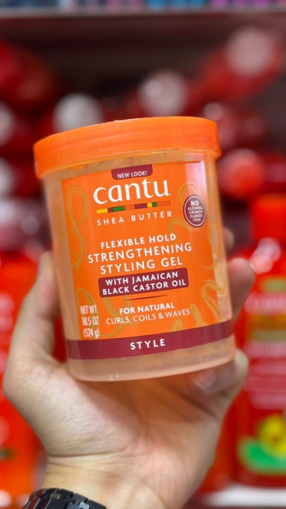 ژل حالت دهنده موی فر کنتو Cantu Strengthening Styling Gel with Jamaican Black Castor Oil