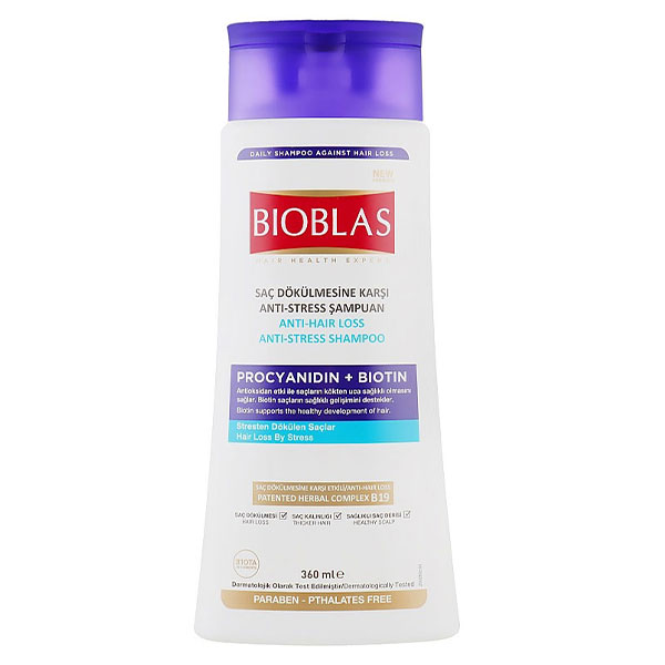 شامپو ضد استرس و ریزش مو بیوبلاس Bioblas Herbal Procyanidin Shampoo 360Ml