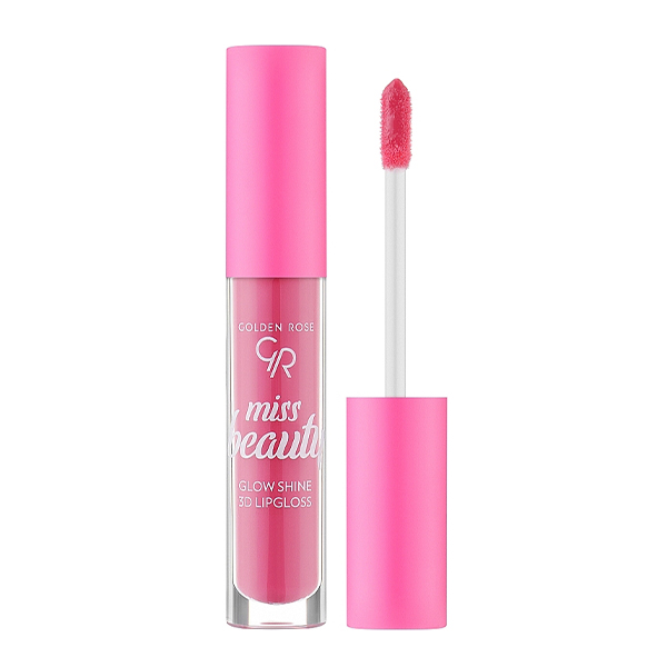 رژ لب مایع براق میس بیوتی گلدن رز Golden Rose Miss Beauty Glow Shine 3D Lipgloss