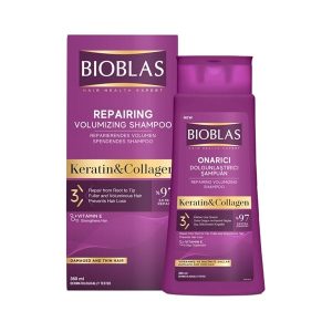 شامپو ضد ریزش و حجم دهنده بیو بلاس (Keratin & collagen)حجم360میل - آیسان استور