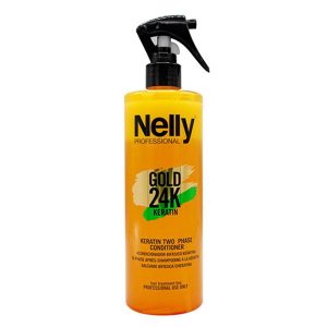 اسپری دوفاز کراتین گلد نلی Nelly Two Phase Gold 24K Keratin 400Ml