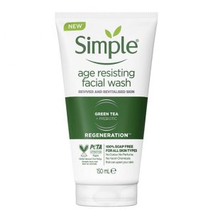 ژل شوینده چای سبز انواع پوست سیمپل Simple Age Resisting Facial Wash