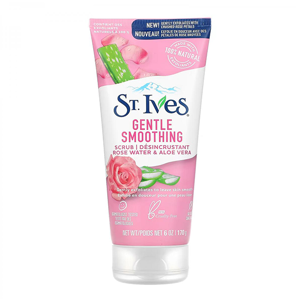 اسکراب گل رز و آلوئه ورا سینت ایوز St.ives Gentle Smoothing Rose Water Scrub 170g