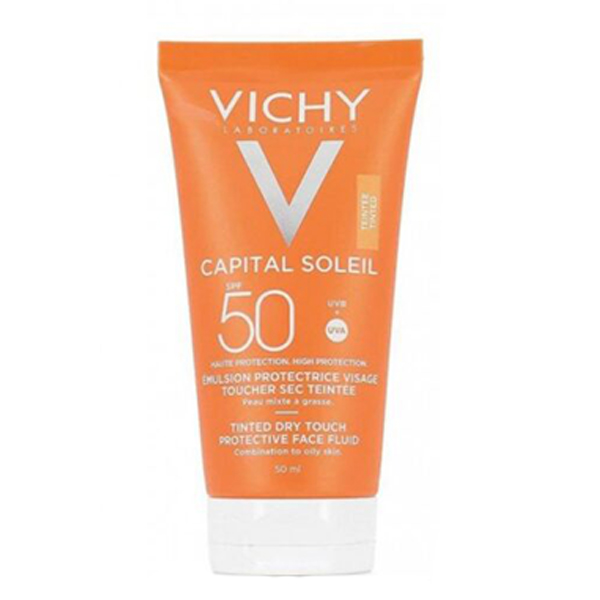 ضد آفتاب رنگی پوست چرب درای تاچ ویشی Vichy Dry Touch Fluid Spf 50