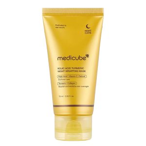 ماسک شب روشن کننده کوجیک اسید مدی کیوب Medicube Kojic Acid Turmeric Night Wrapping Mask 75Ml