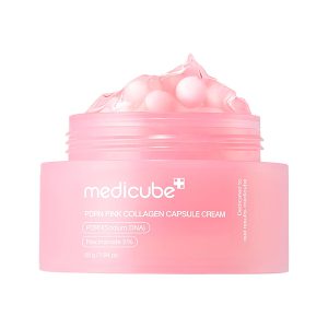 کرم کپسولی پی دی آر ان و کلاژن صورتی مدی کیوب Medicube Pdrn Pink Collagen Capsule Cream 55g