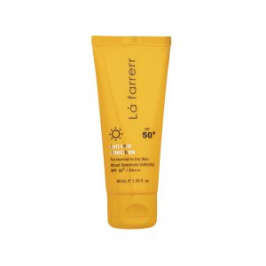 کرم ضد آفتاب و ضد لک بی‌رنگ SPF50 لافارر پوست خشک | آبرسان و ضد لک | فروشگاه اینترنتی مدیاژ