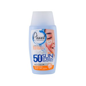کرم ضد آفتاب بی رنگ SPF50 پیکسل پوست خشک و حساس | آبرسان و سبک | فروشگاه اینترنتی مدیاژ